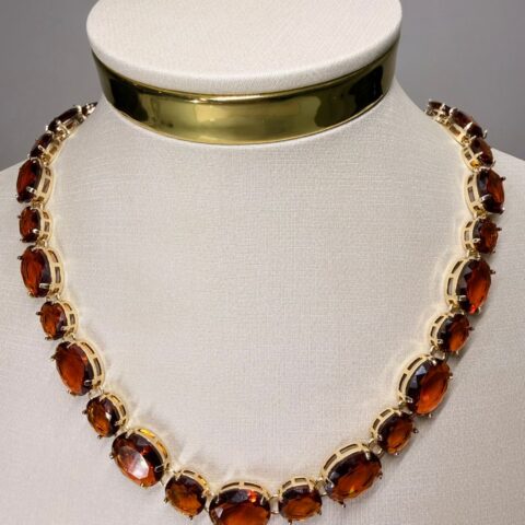 Riviera Cristal Intercalada Brown - Revestida em Banho de 18K